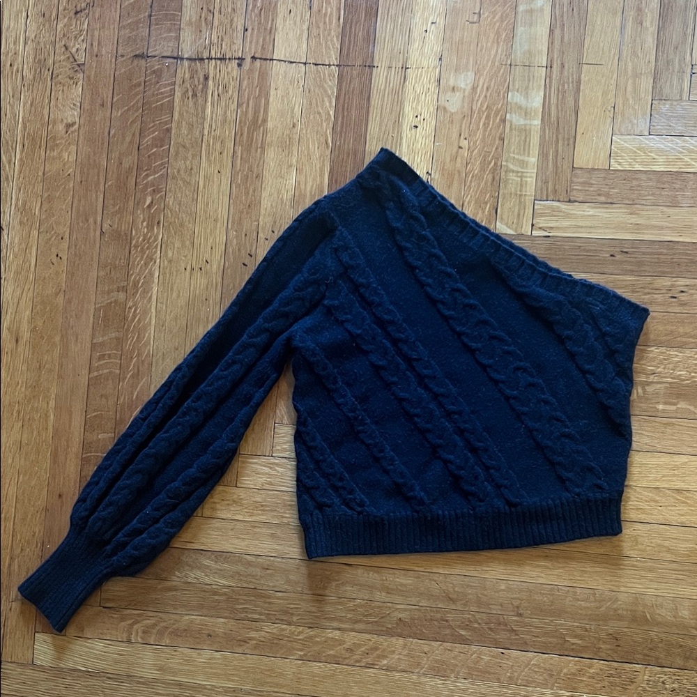 Black One-Shoulder Sweater